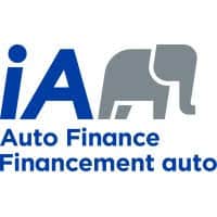 iA Auto Finance logo featuring text and an abstract elephant design.