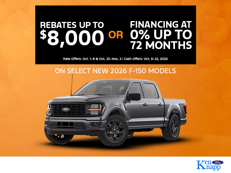 2026 Ford F-150 Offer: Up to $8,000 Delivery Allowance or 0% APR Financing for Up to 72 Months